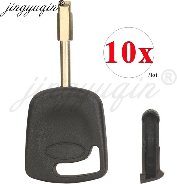 Jingyuqin 10er Set Schlüsselhüllen für Ford Focus Mondeo Fiesta Escort Ka Transit und Jaguar XJ8 in Schwarz ohne Chip - Bild 1