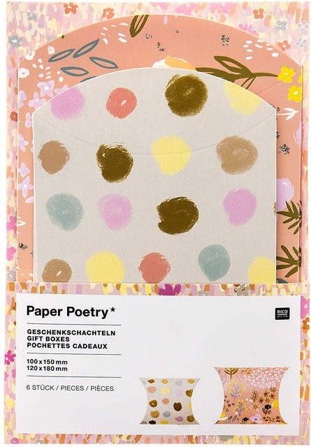Rico Design Paper Poetry Geschenkschachteln Crafted Nature Punkte, 6 Stück, Multicolour - Bild 1