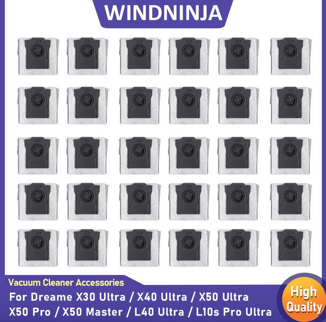 WINDNINJA Staubbeutel in Weiß für Dreame X30 Ultra X40 Ultra X50 Ultra X50 Pro X50 Master L40 Ultra L10s Pro Ultra Roboterstaubsauger Ersatzteile - Bild 1