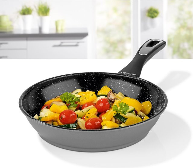 BRATmaxx Keramik-Pfanne aus Carbonstahl, Durchmesser: 24 cm, Anthrazit - Bild 1