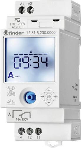 Finder Zeitschaltuhr 12.61.0.024.0000 mit Wochenprogramm, Tagesprogramm und Urlaubsprogramm, IP20, Impulsfunk, 12-24 V AC/DC - Bild 1