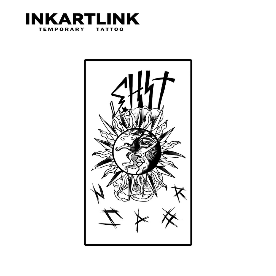 INKARTLINK Temporäres Tattoo Sonnengott, wasserfest, semi-permanent - Bild 3