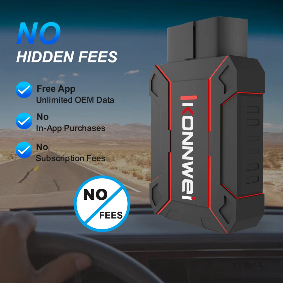 KONNWEI MAXOBD OBD2 Diagnose Werkzeug mit Bluetooth 5.2 für iOS und Android, Auto System Scanner für Motor, Airbag und ABS, Schwarz - Bild 4