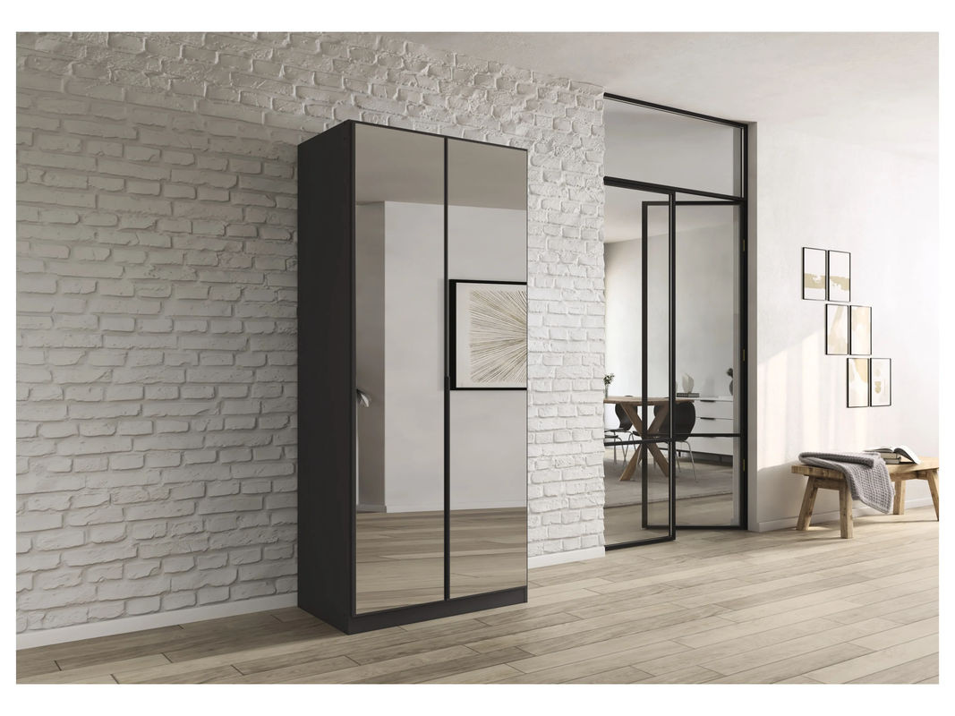 Rauch Alabama Drehtürenschrank mit Spiegel in Eiche Sonoma und Graumetallic, B/H: 91 x 229 cm - Bild 2