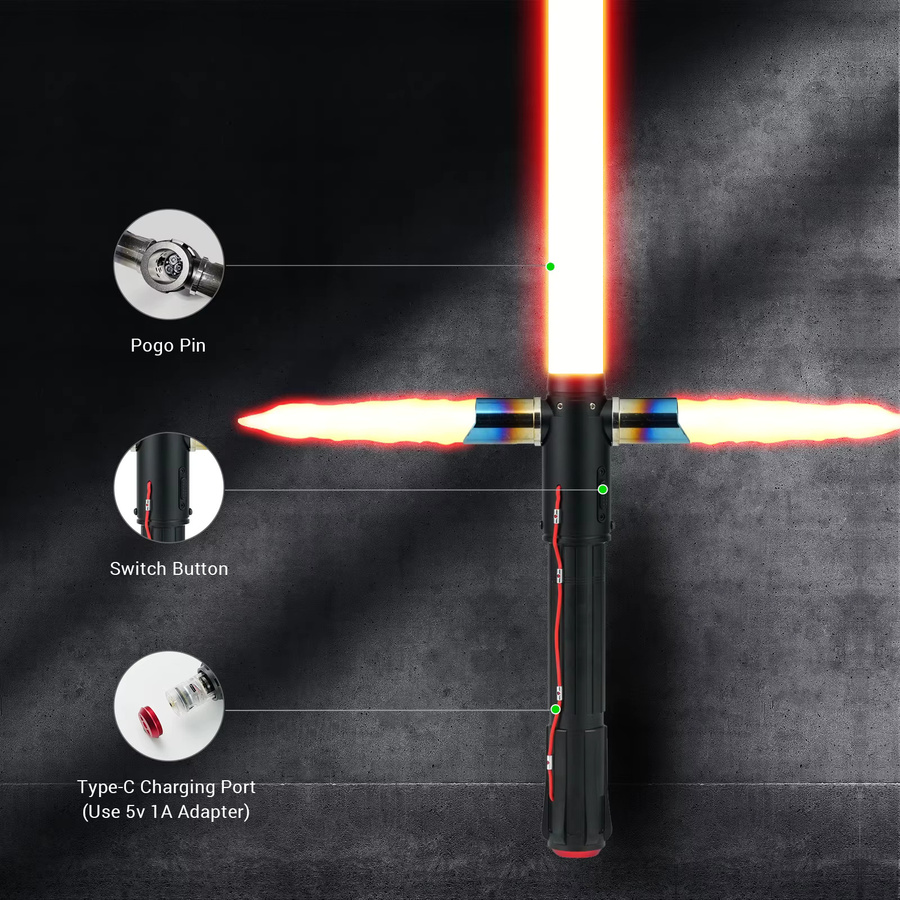 DamienSaber Kylo Ren Se Lichtschwert mit Kreuzschutz - Bild 3