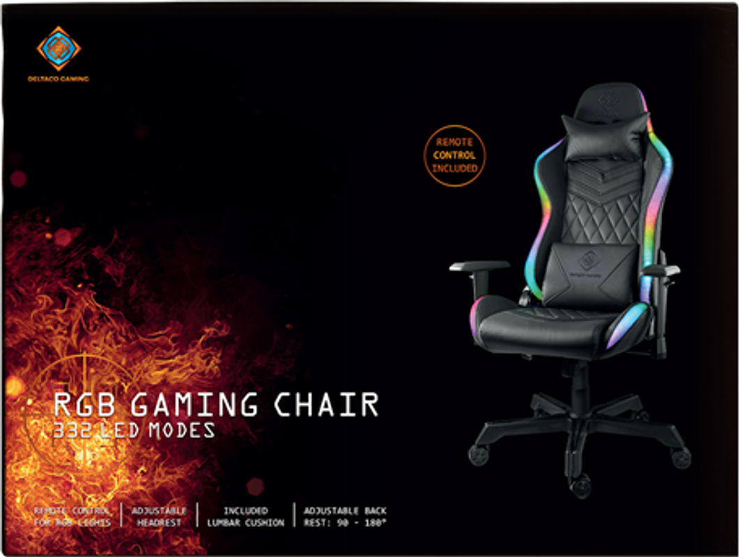 Deltaco GAM-080 Gamingstuhl aus Kunstleder mit RGB LED in Schwarz - Bild 2