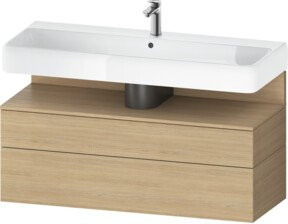 Duravit Waschtischunterschrank Qatego in Braun, Wandhängend, mit integrierter Beleuchtung und Innenschubladen, B/T/H: 119 x 47 x 59 cm - Bild 1