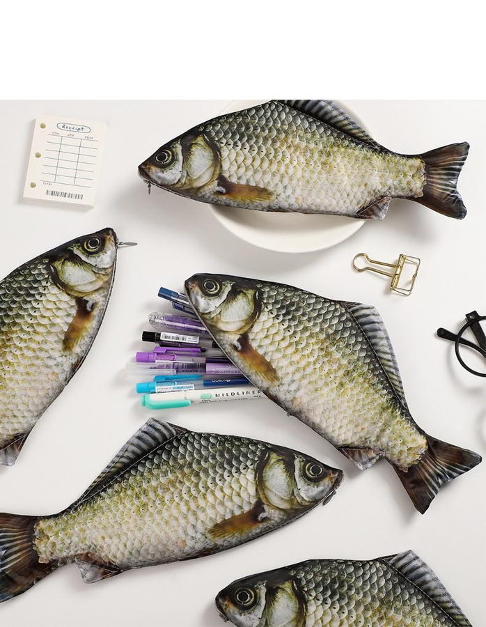 JIANWU Federmäppchen im kreativen Fisch-Design mit großer Kapazität, buntes Stifteetui für die Schule - Bild 5