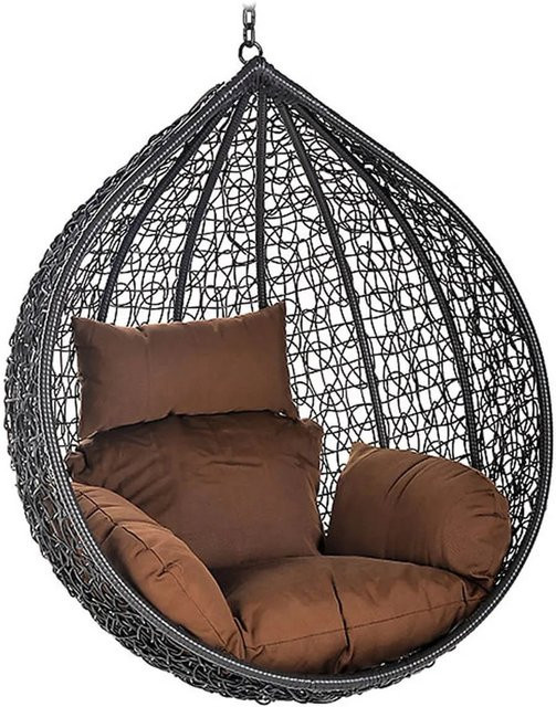 Home Deluxe Hängesessel Cielo aus Polyrattan in Grau und Braun mit Polstern - Bild 2