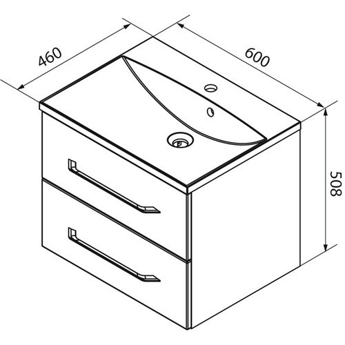 Fackelmann Badmöbel-Set B.clever in Alaska-Esche, Braun und Weiß, B/H/T: 60 x 50,8 x 46 cm - Bild 2