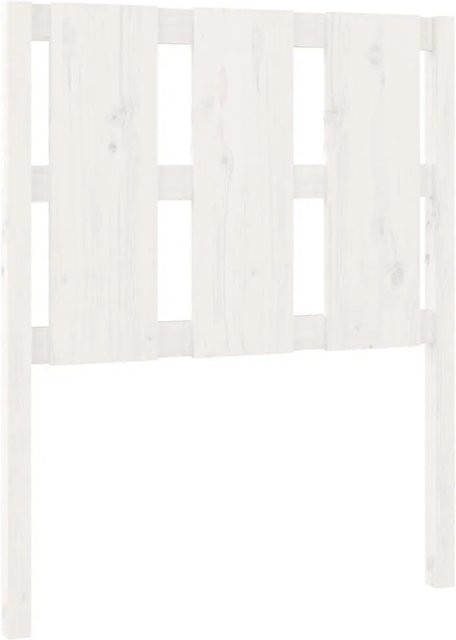 vidaXL Kopfteil aus Massivholz Kiefer in Weiß, rustikales Bettgestell, B/T/H: 80,5 x 4 x 100 cm - Bild 1