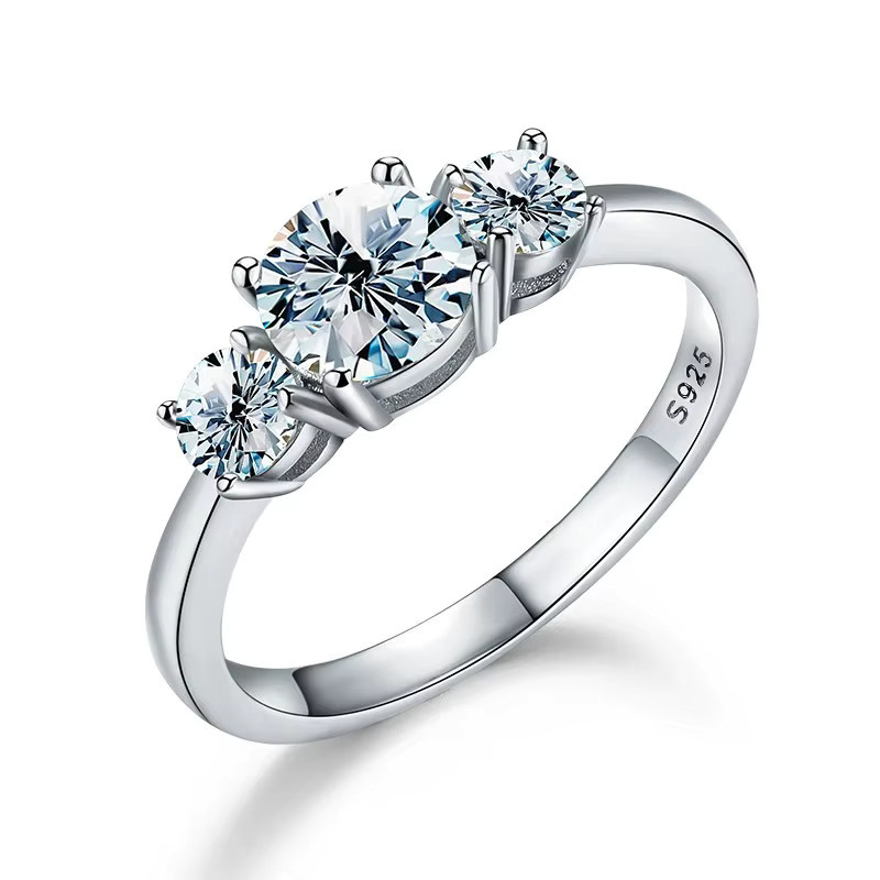 DWJ Ring, 925 Silber, Moissanit, Brillant, Damen - Bild 4
