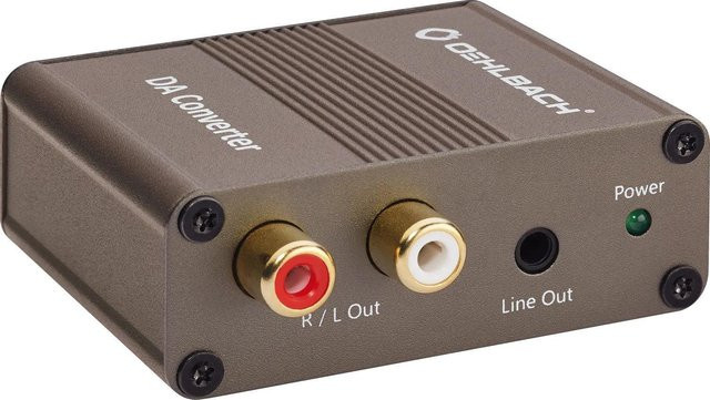 Oehlbach D1C6035 Digital-Analog-Wandler Audio Adapter in Metallic Braun mit USB-C, Koaxial und Toslink - Bild 1
