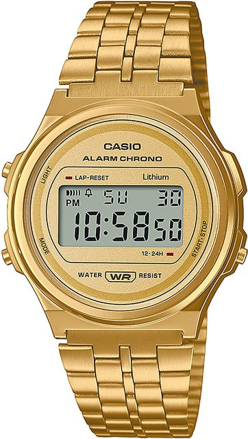 Casio Digitaluhr Vintage, Gold, Quarz, 37 mm, Unisex - Bild 1