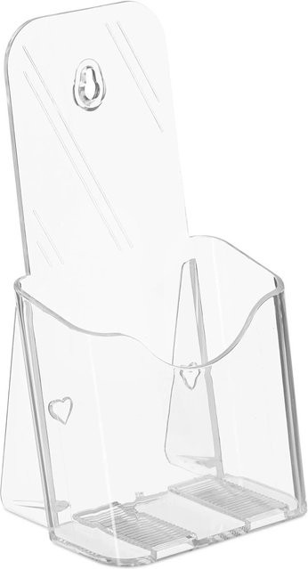 Relaxdays Flyer Aufsteller aus Acryl in Transparent für Tisch und Wand B: 20 cm, H: 11 cm, T: 8,5 cm - Bild 1