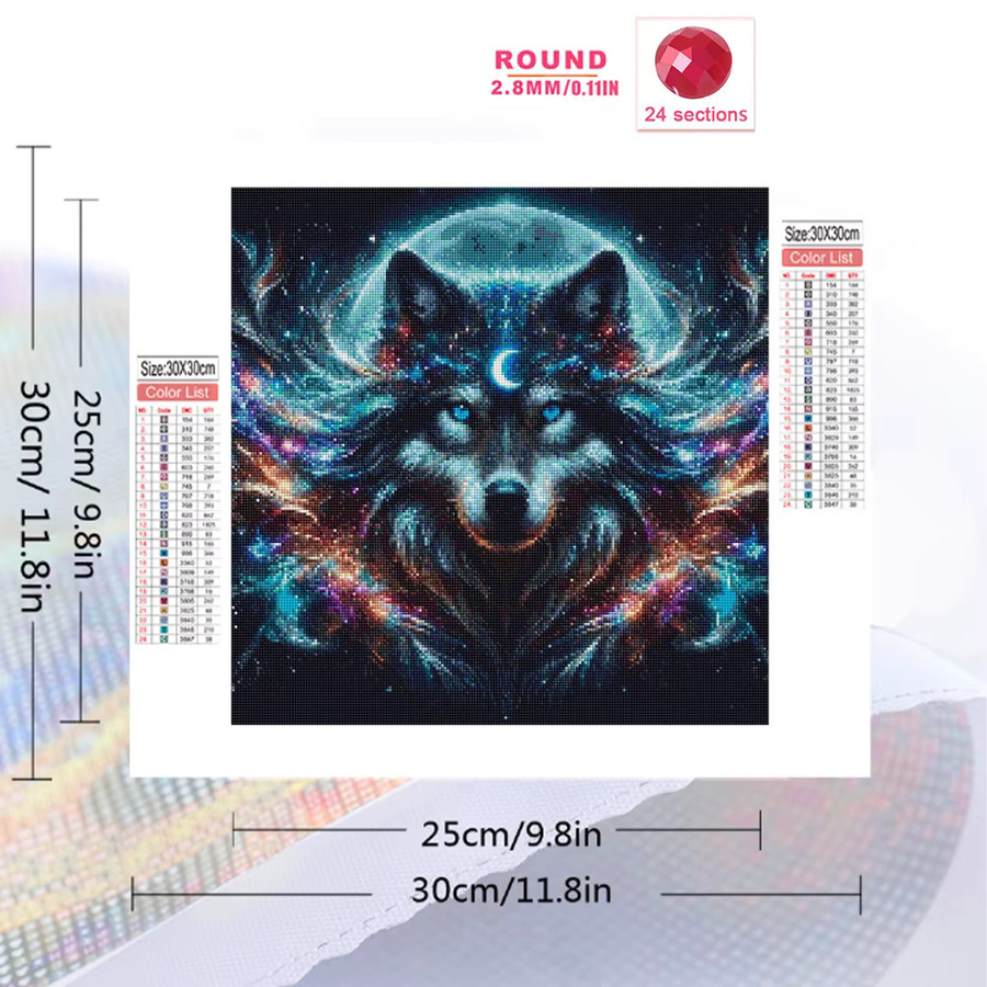 Evershine Diamant Mosaik DIY Set Wolf Wanddekoration in Mehrfarbig - Bild 2