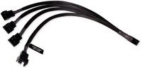 Alphacool Y-Kabelsplitter 4-Pin auf 4x 4-Pin PWM, Schwarz, Länge: 30 cm - Bild 1