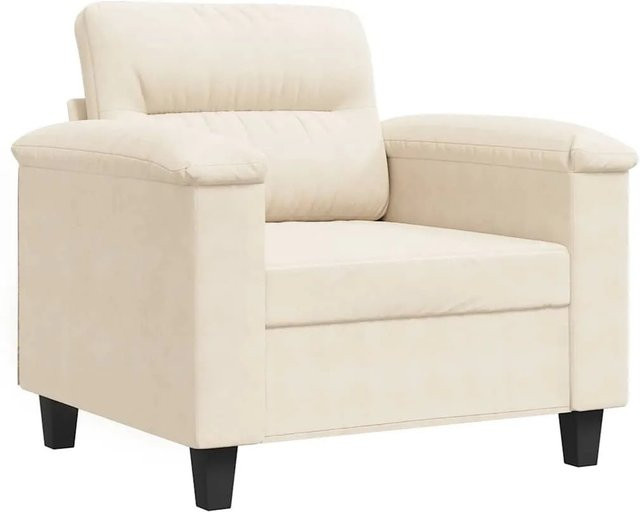 vidaXL Sessel Beige aus Mikrofasergewebe mit Armlehnen und Metallgestell - Bild 1