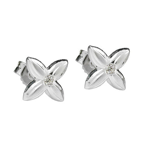 Colfem Ohrstecker Blüte, Zirkonia, 925 Silber - Bild 1