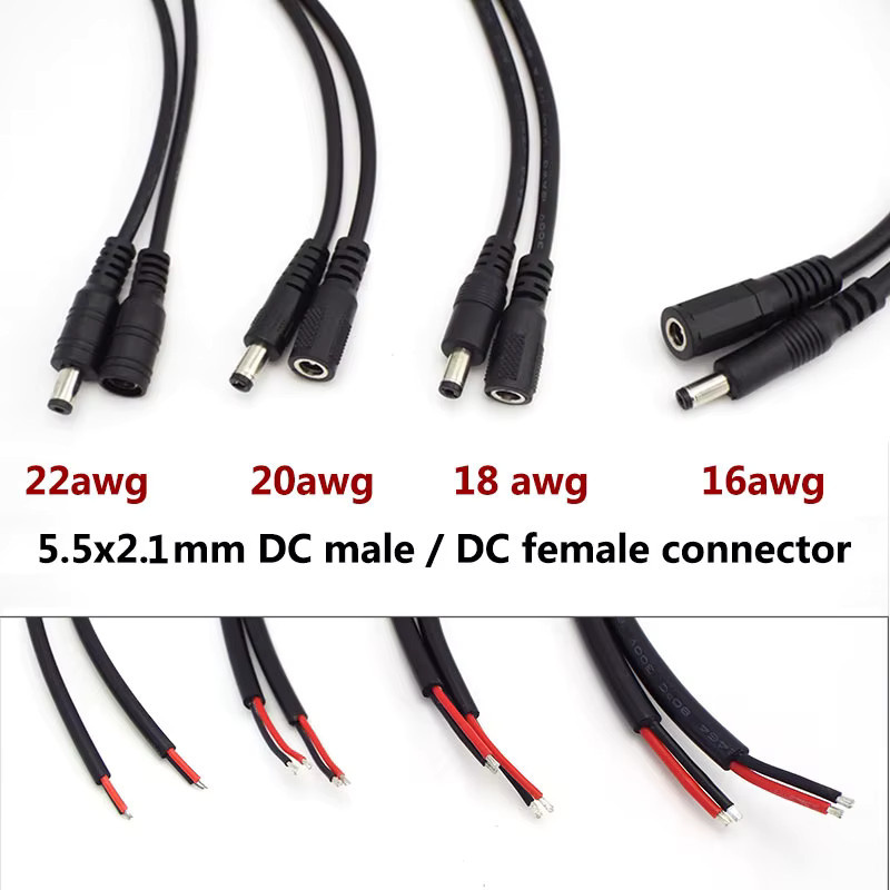 DC Stecker-Buchse Stromversorgungsanschluss Verlängerungskabel 5,5x2,1mm in Schwarz für LED-Streifen K5 - Bild 3
