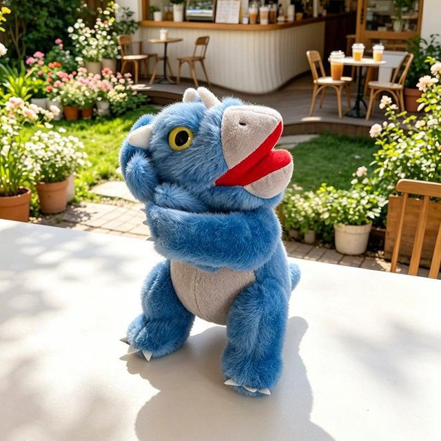Cartoon Dinosaurier Plüsch Klatschspielzeug, blau, 1-teiliges Set - Bild 1