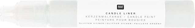 Rico Design Candle Liner Kerzenmalfarbe Silber Glitter 30ml - Bild 1
