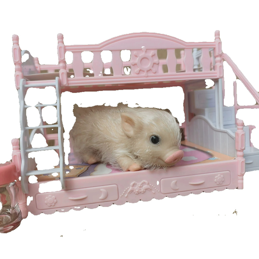 FUSKARMA Silikon-Ferkel-Puppe, Tiere, Rosa / Pink, Gelb - Bild 2
