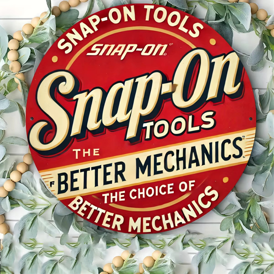 Snap-On Tools Vintage-Metallschild Retro-Wanddekoration aus Aluminium mit The Better Mechanics Design in Rot, Durchmesser: 20 cm - Bild 5