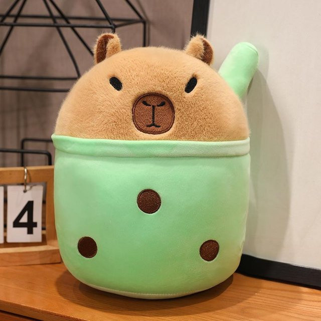 Capybara Milchtee Plüschtier, 20cm, Flauschige Puppe - Bild 1