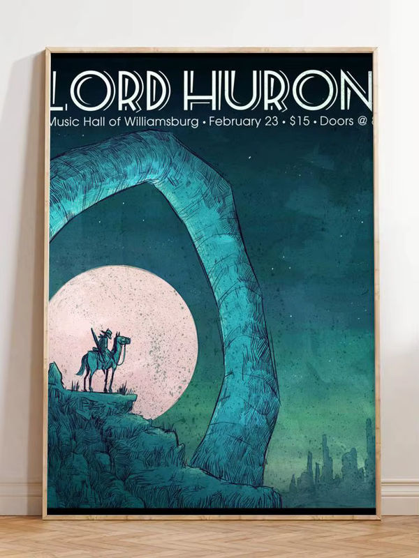 L-Lord H-Huron Band-Poster-Aufkleber in Schwarz und Mehrfarbig, modernes HD-Gemälde als selbstklebende Wanddekoration für dein Zuhause, Rechteckig, B: 20 cm, H: 15 cm, T: 15 cm - Bild 5