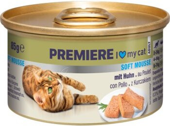 PREMIERE Soft Mousse Nassfutter Katze Adult Huhn 18 x 85 g - Bild 1