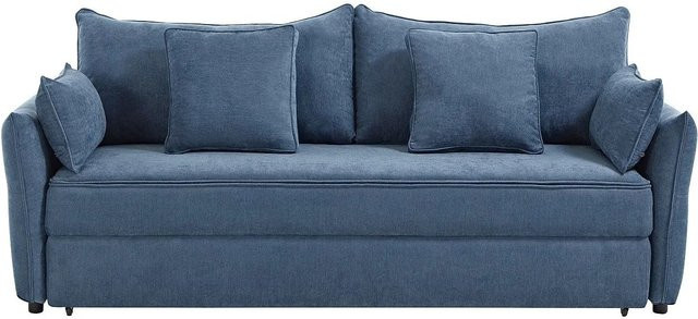 Vente-unique Schlafsofa Sitala in Blau mit Ausziehfunktion und Stoffbezug, Breite: 220 cm - Bild 1