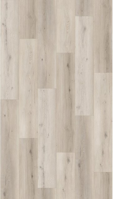 Decoflooring Click-Vinylboden Eiche Narvik in Holzoptik mit integrierter Kork-Trittschalldämmung, Braun/Beige - Bild 1