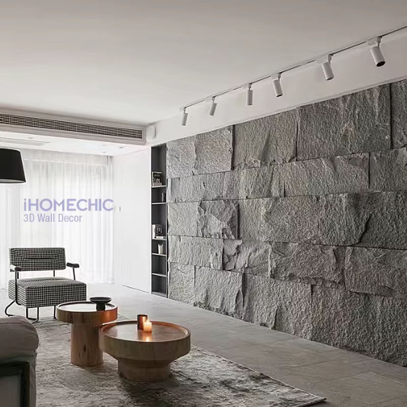 iHOMECHIC 3D Wandpaneele Pilz Design in Steinoptik, 4er Set, Breite: 30 cm, Höhe: 30 cm - Bild 2