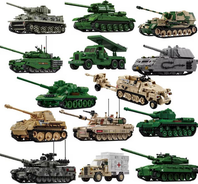 HYMILENARIO Militärisches MOC-Armee-Hauptkampfpanzer-Set, Bausteine, Set/Bundle - Bild 1