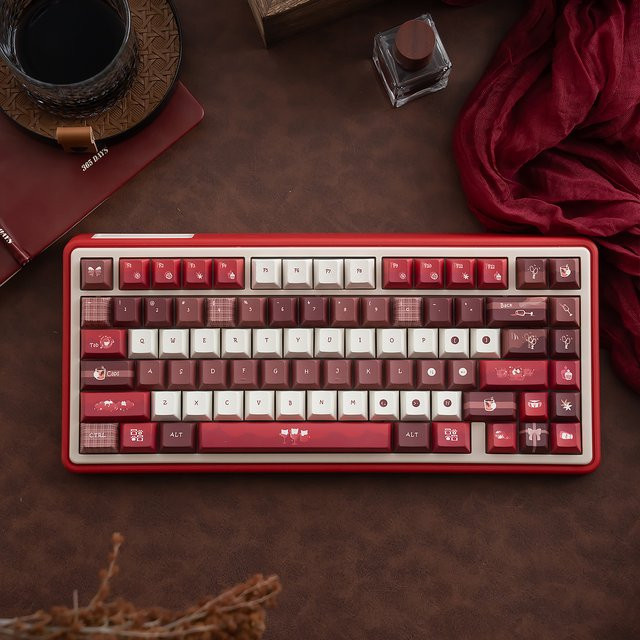 URE Tipsy Kitten Tastenkappen im Cherry Profile aus PBT mit Dye-Sublimation für mechanische Tastaturen, Multicolor - Bild 1