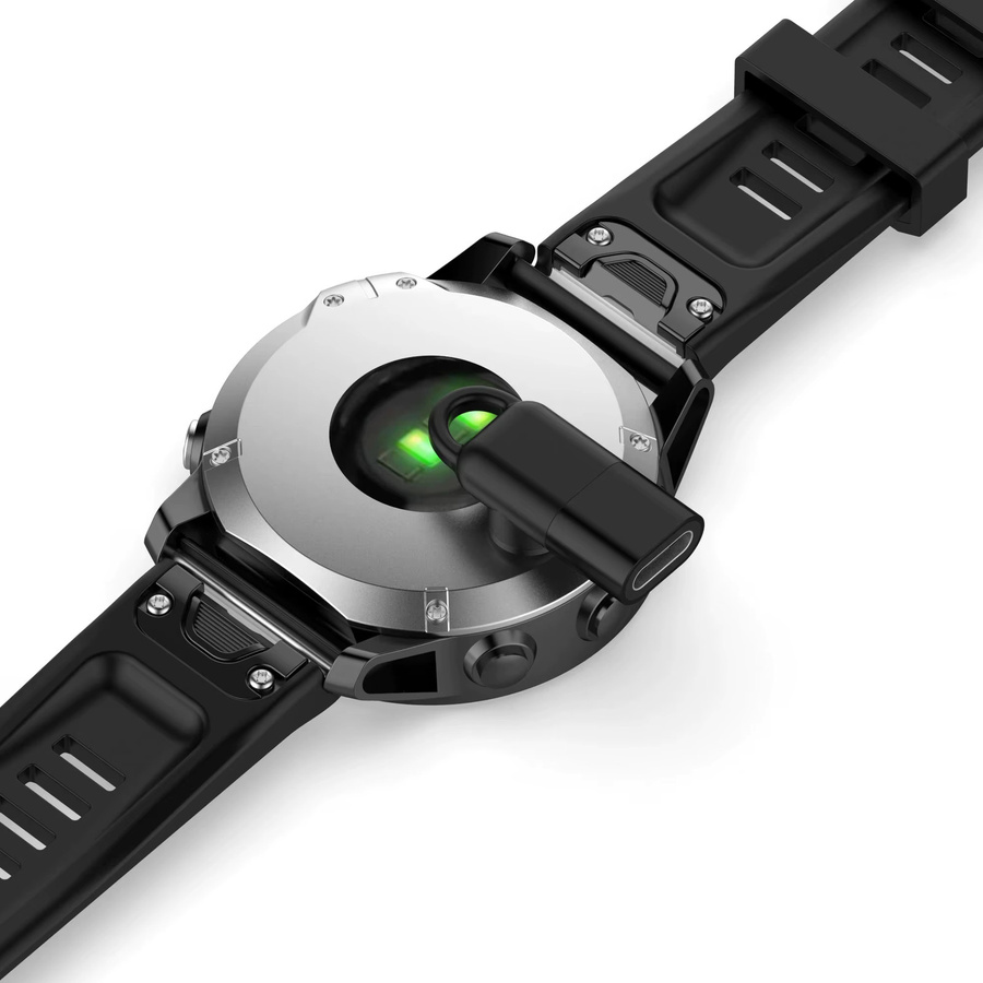 BEHUA Ladekonverter Adapter für Garmin Fenix 7/7X/7S/6/6X/6S/5/5X/5S mit USB Typ C, Micro USB und iOS Anschluss in Grau - Bild 6
