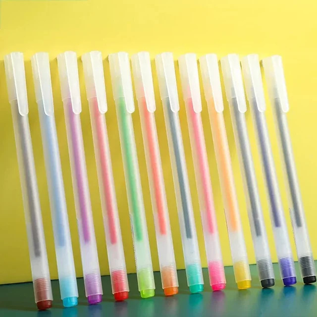 Kissbuty Gel-Stifte Set mit 12 Farben, Mehrfarbige Kugelschreiber 0,5mm für Schule und Zeichnen - Bild 1