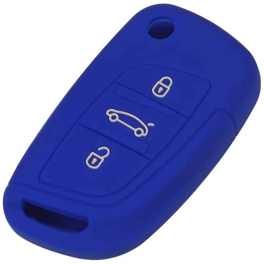 Jingyuqin Silikon Schutzhülle für 3-Tasten Fernbedienung Schlüssel Fob passend für Peugeot 207 307 308 und Citroen C2 C3 C4 C5 C6 C8 - Bild 2