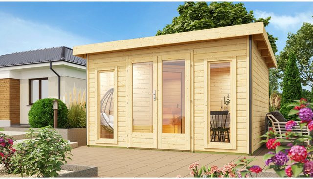 Saunahaus Magnus 2-Set B in Natur, inklusive 9 kW Ofen mit externer Steuerung - Bild 1