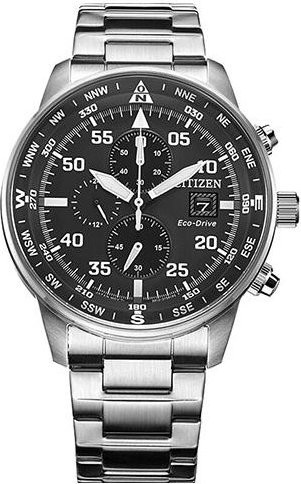 Citizen Chronograph, Solar, Edelstahl, Schwarz, Herren - Bild 1
