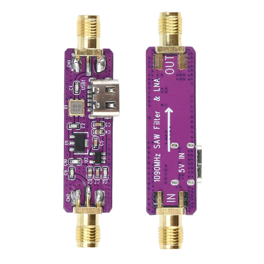 Gaqqee ADS-B Aktiver SAW-Filter LNA Rauscharmes Verstärkermodul Typ C Schnittstelle TA1090EC+TQP3M900 in Lila - Bild 2