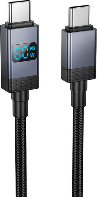 Hoco X118 USB-C Daten- und Ladekabel mit Display, 60W, Schwarz, 1m - Bild 1