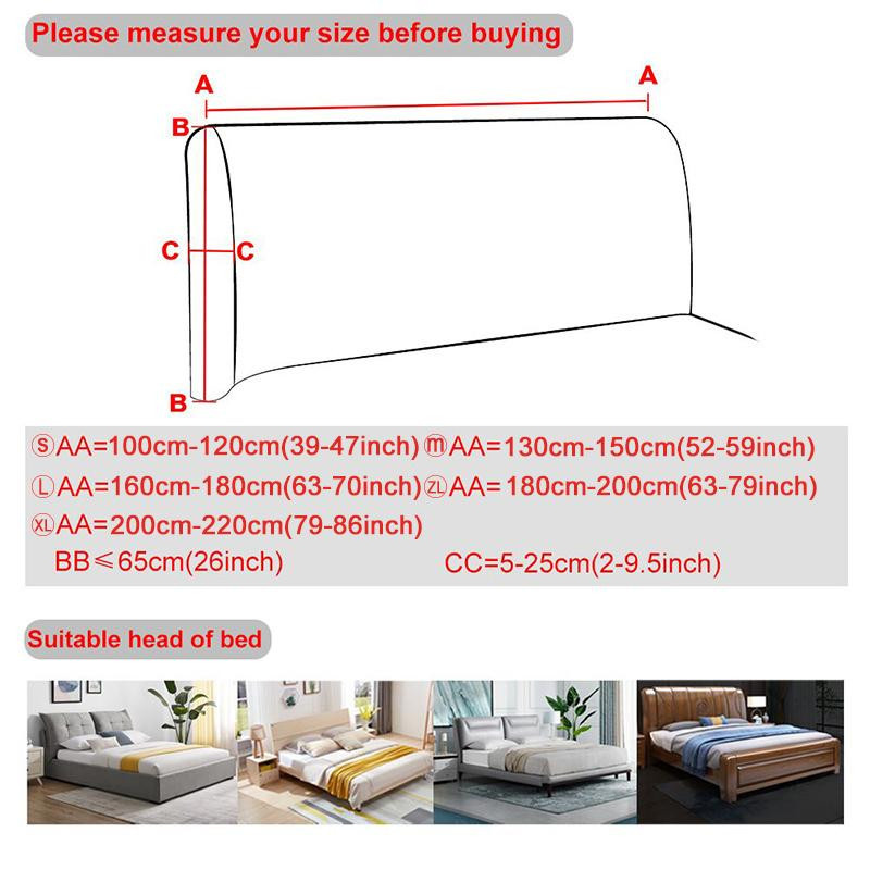 Elastischer Kopfteilbezug von Yiran Furniture aus Polyester und Baumwolle, einfarbiger Bettkopfbezug mit Spandex für dein Bett, Breite: 100-120 cm - Bild 3