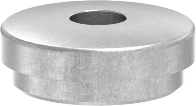 FeNau Einsteckkappe aus Edelstahl in Silber für Rohr Ø 42,4 x 2,5 mm mit Bohrung Ø 12,3 mm und leichter Wölbung - Bild 1