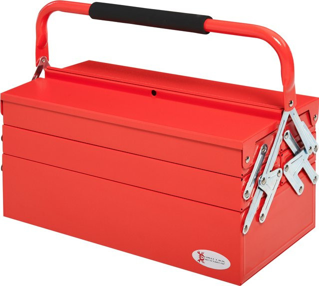 DURHAND Werkzeugkoffer aus Stahl mit 5 Fächern, rot, B: 45 cm, T: 22,5 cm, H: 34,5 cm - Bild 1