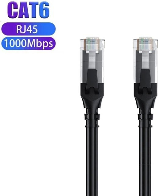 FDBOY Cat6 Ethernet LAN Patchkabel 10Gbps 1000MHz UTP/STP 26AWG in Schwarz - Bild 1