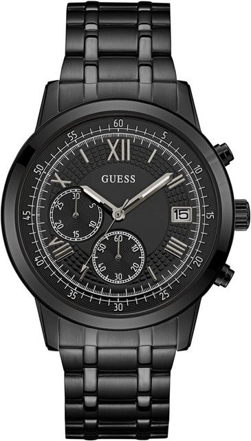 Guess Chronograph Herrenuhr, Edelstahl, Schwarz, Quarz, 44 mm - Bild 1
