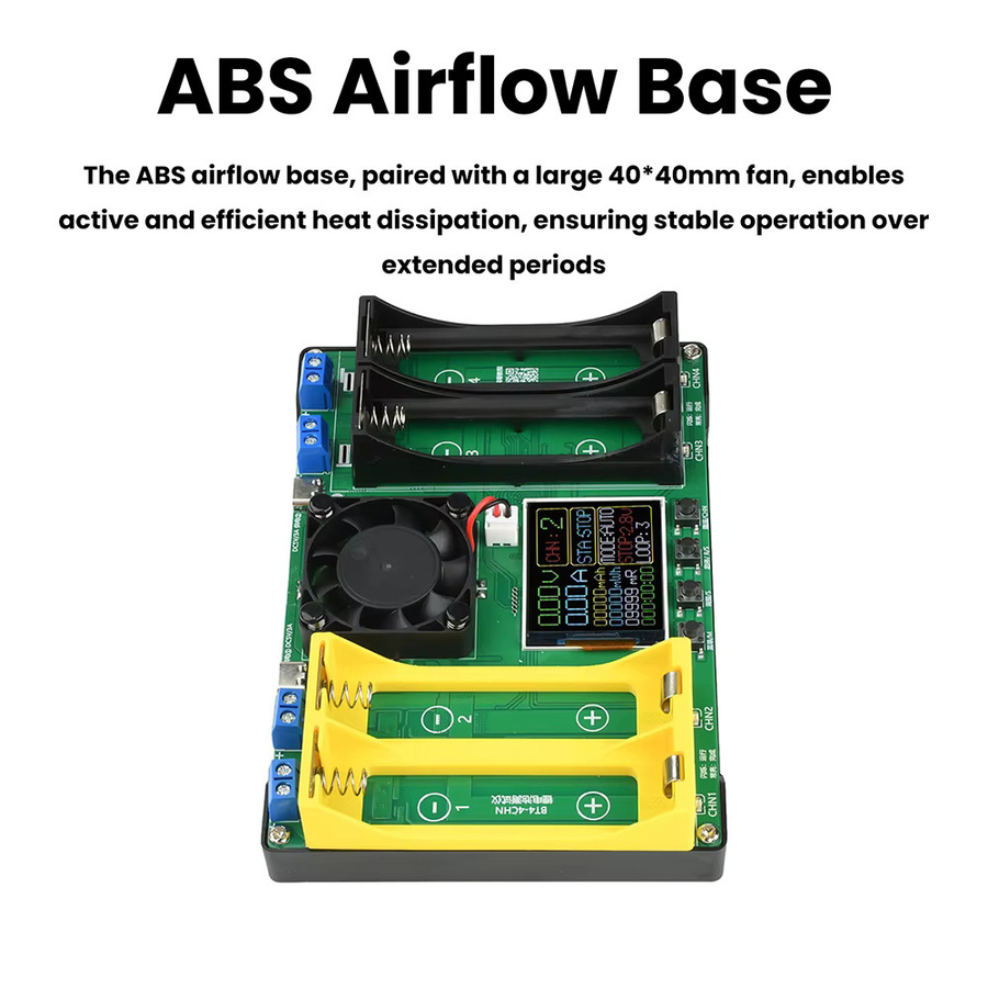 4 Kanal Batterie Kapazität Tester mit LCD Display und Typ-C Anschluss für 18650 und 21700 Lithium Batterien zur Messung von mAh und internem Widerstand - Bild 3