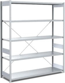 Bito Fachbodenregal Typ EL mit 5 Fachböden, verzinkt, Farbe: Silber, B/T/H: 135,8 x 52,4 x 200,0 cm - Bild 1
